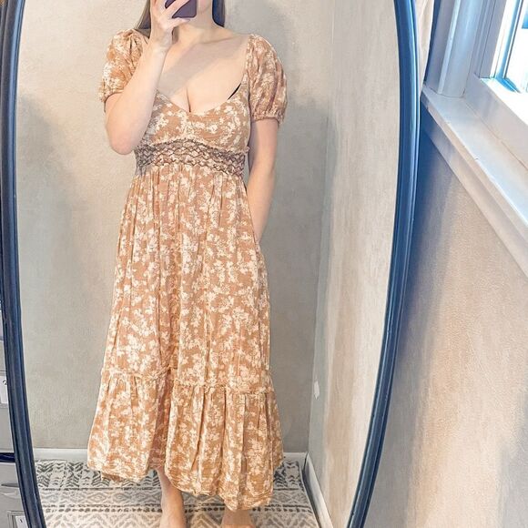 Free People Ellie Printed Maxi Dress Cotton S - Picture 1 of 10